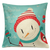 18"X18"Christmas LED Lights Linen Pillow Case Cushion Cover Sofa Case Home Decor