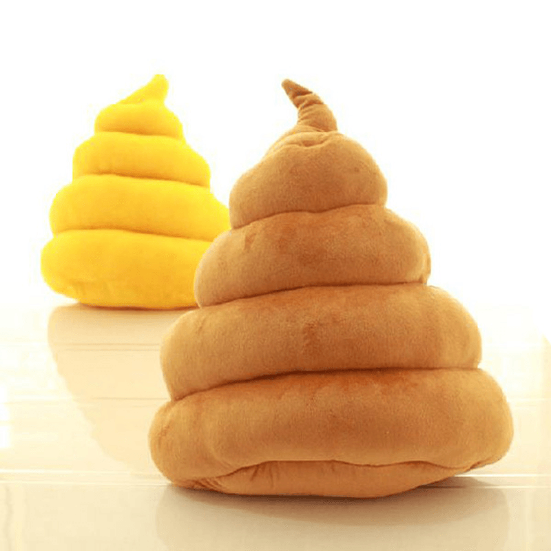 Funny Creative Brown Yellow Poo Shape Throw Pillow Bed Sofa Chair Plush Cushion