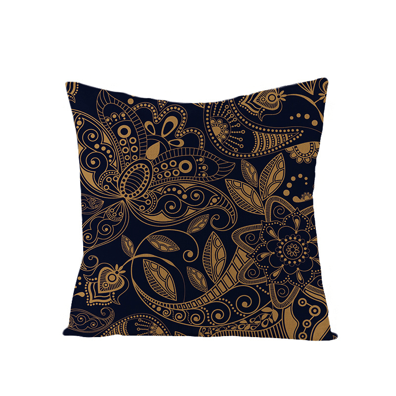 Bohemian Mandala Folk Geometrical Style Linen Throw Pillow Case Home Sofa Art Decor Cushion Cover