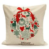 Christmas Tree Red Deer Gift Fashion Cotton Linen Pillow Case Santa Claus Home Decor 45X45cm