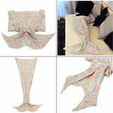 180cm Super Soft Crocheted Mermaid Tail Blanket Knitting Kids&Adult Sofa Sleeping Bag