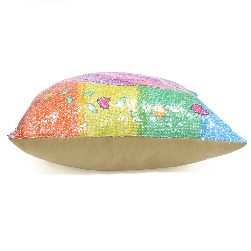 Rainbow Sequins Unicorn Cushion Cover 40X40Cm Decorative Mermaid Pillow Case for Sofa Reversible Pi