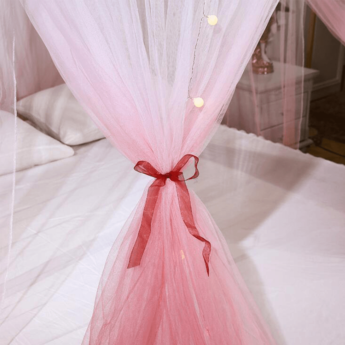 Ceiling-Mounted Mosquito Net Free Installation Home Dome Foldable Bed Canopy