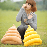 Funny Creative Brown Yellow Poo Shape Throw Pillow Bed Sofa Chair Plush Cushion