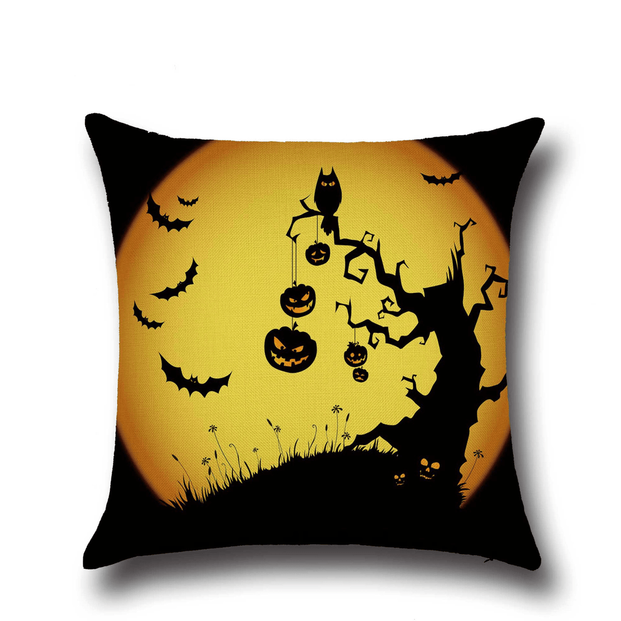 Halloween Bat Owl Pattern 2pcs Pillowcase Cotton Linen Throw Pillow Cushion Cover Seat Home Decoration Sofa Decor