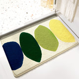 Abstract Four Color Leaves Bath Mat