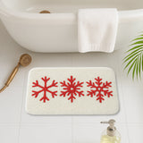 Feblilac Red Snowflake Christmas Bath Mat – Soft Tufted Holiday Bathroom Rug