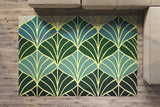 Feblilac Golden Green Ginkgo Leaves Handmade Tufted Acrylic Livingroom Carpet Area Rug