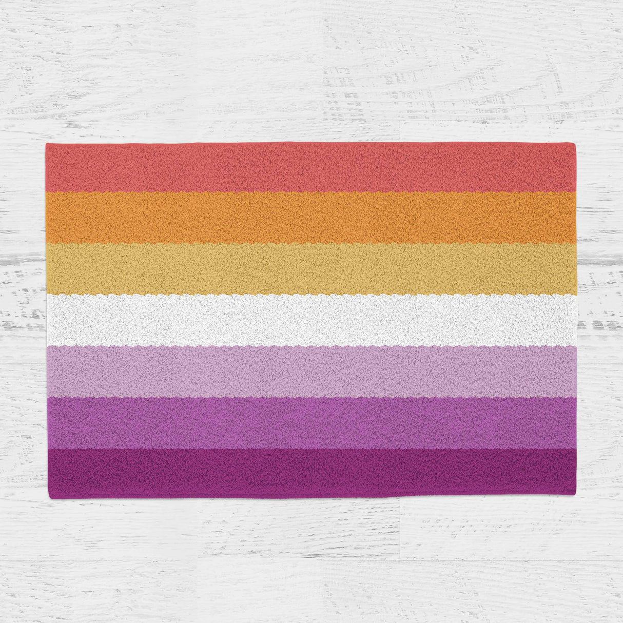 Feblilac Purple Red LGBT Flag Tufted Bath Mat