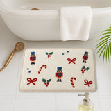 Feblilac Nutcracker Christmas Bath Mat – Festive Tufted Holiday Bathroom Rug
