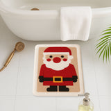 Feblilac Santa Claus Christmas Bath Mat – Holiday Non-Slip Bathroom Rug