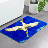 Feblilac Blue Background Crane Tufted Bath Mat