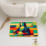 Feblilac Abstract Mona-Inspired Tufted Rug – Colorful Modern Art Bath Mat | Non-Slip & Soft