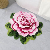 Feblilac Rose Shaped Bath Mat – Tufted Plush Flower Rug for Bathroom or Bedroom