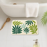 Feblilac Tropical Leaf Bath Mat – Soft Non-Slip Botanical Rug for Bathroom, Kitchen, or Entryway