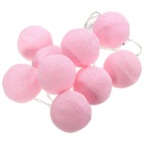 Battery Powered 10LEDs Warm White Cotton Ball Fairy String Light For Wedding Christmas DC3V