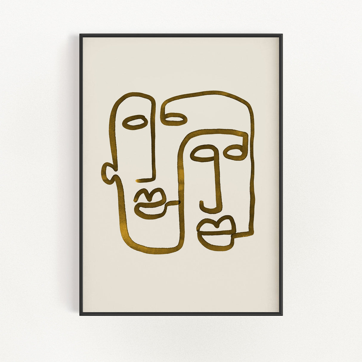 Abstract 2 Faces Wall Art