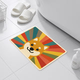 Feblilac Shiba Inu Rainbow Burst Bath Mat – Colorful Dog Rug for Bathroom & Bedroom