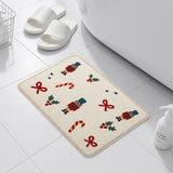 Feblilac Nutcracker Christmas Bath Mat – Festive Tufted Holiday Bathroom Rug