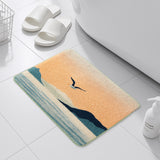 Feblilac Sunset Seagull Coastal Bath Mat – Soft, Absorbent & Non-Slip