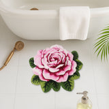 Feblilac Rose Shaped Bath Mat – Tufted Plush Flower Rug for Bathroom or Bedroom