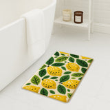 Feblilac Lemon Fruit Bath Mat – Soft Non-Slip Bathroom Rug with Bright Yellow Citrus and Green Leaves, Cute Summer Decor for Kitchen or Entryway