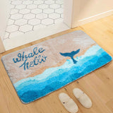 Feblilac Whale Hello Tufted Bath Mat