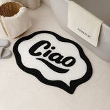 Feblilac Black and White Ciao Tufted Bath Mat