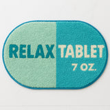 Relax Tab 200mg Tufted Bath Mat – Funny Pill Shaped Bathroom Rug