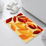 Feblilac Autumn Leaves Bath Mat – Soft Anti-Slip Fall Bathroom Rug
