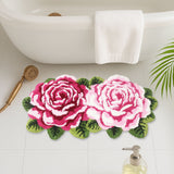 Feblilac Rose Shaped Bath Mat, Tufted Plush Flower Rug for Bathroom or Bedroom