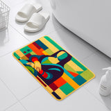 Feblilac Abstract Mona-Inspired Tufted Rug – Colorful Modern Art Bath Mat | Non-Slip & Soft
