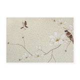 Feblilac Sparrow Magnolia Flower PVC Coil Door Mat