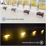 4-Pack Solar-Powered LED Fence Wall Lights for Outdoor Garden Pathways and Decks