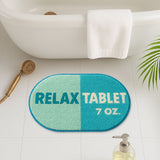 Relax Tab 200mg Tufted Bath Mat – Funny Pill Shaped Bathroom Rug