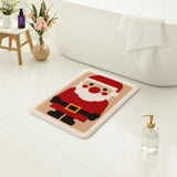 Feblilac Santa Claus Christmas Bath Mat – Holiday Non-Slip Bathroom Rug