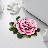 Feblilac Rose Shaped Bath Mat – Tufted Plush Flower Rug for Bathroom or Bedroom