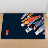 Feblilac Colorful Koi Flags PVC Coil Door Mat