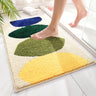 Abstract Four Color Leaves Bath Mat