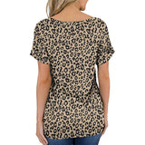 2021 V-Neck Printed Rolled-Up Sleeve T-Shirt