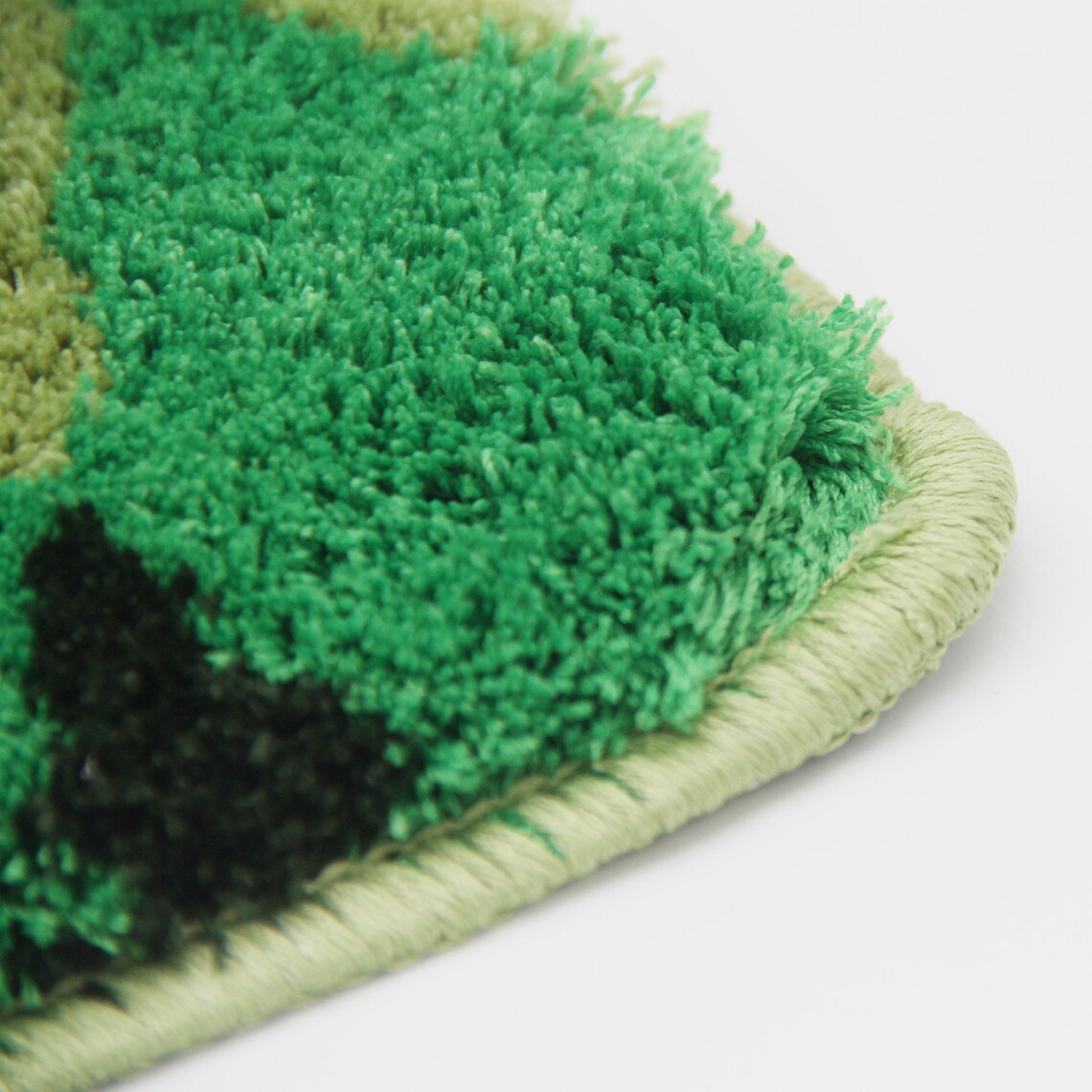 Feblilac Green Diamond Pattern Tufted Bath Mat