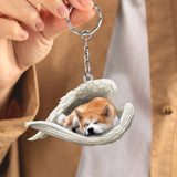 Akita Sleeping Angel Acrylic Keychain