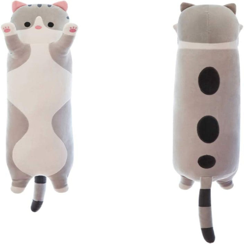 Soft Stuffed Kitten Long Sleeping Pillow For Kids