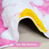 Feblilac Bright Pink Daisy Tufted Bath Mat