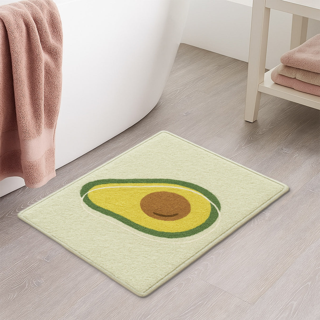 Feblilac Avocado Shaped Tufted Bath Mat – Cute Non-Slip Bathroom Rug