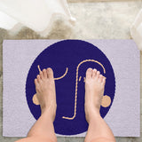 Feblilac Purple Background Woman Face Tufted Bath Mat