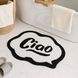 Feblilac Black and White Ciao Tufted Bath Mat