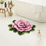 Feblilac Rose Shaped Bath Mat – Tufted Plush Flower Rug for Bathroom or Bedroom