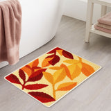 Feblilac Autumn Leaves Bath Mat – Soft Anti-Slip Fall Bathroom Rug