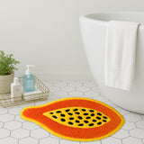 Feblilac Papaya Shaped Tufted Rug – Fun Tropical Fruit Design | Soft & Colorful Bathroom Mat